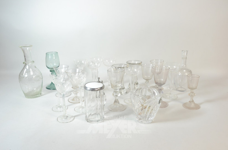 Posten div. Gläser: Likör, Wein, Sekt