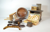 Konvolut: Holzschatullen, Schachspiel,