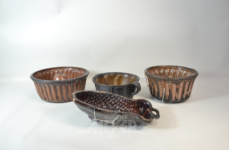 9 versch. Keramik-Backformen