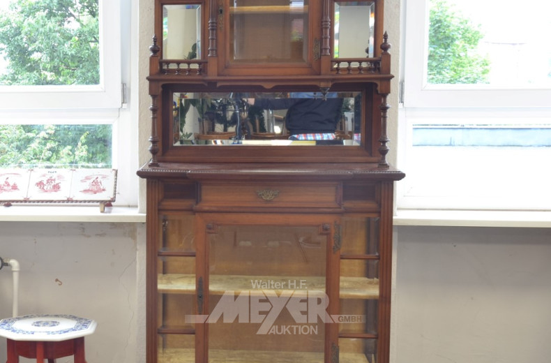 Aufsatz Vitrine, Mahagoni