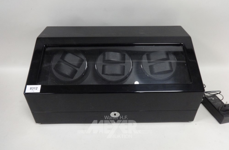 Uhrenbeweger für 6 Uhren, Lack schwarz