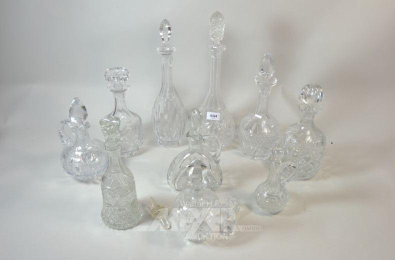 10 div. Kristall-Karaffen,