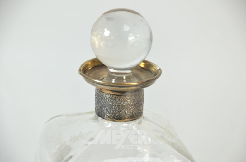 Whisky-Karaffe mit Silbermontierung u.