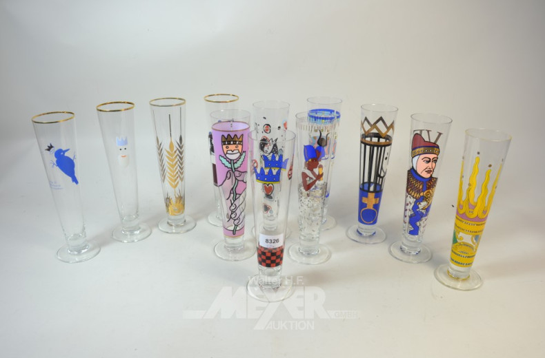 12 Biergläser RITZENHOFF, versch. Designs