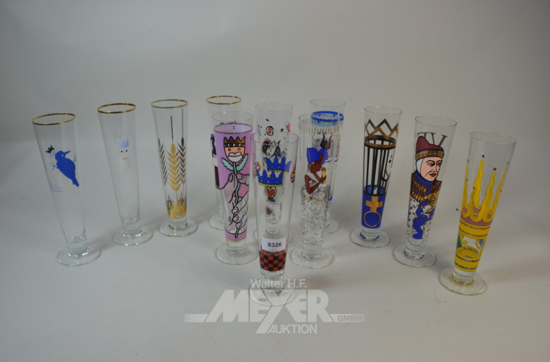 12 Biergläser RITZENHOFF, versch. Designs