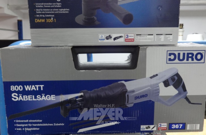 3 Handmaschinen ''DURO'': Säbelsäge,