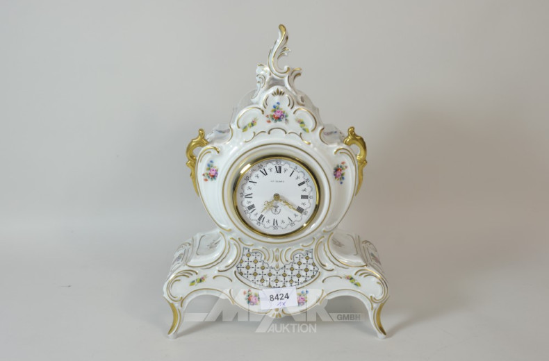 Porz. Kaminuhr, Sansoucci, weiß, LINDNER
