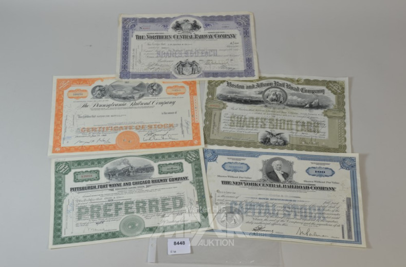 5 Aktien ''Rail Road Company''