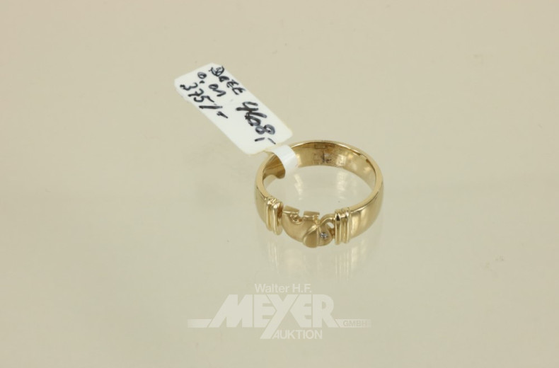 Damenring, 375er GG ''Elefant'', ca. 5 g.,