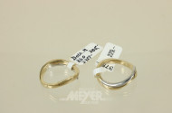 2 Damenringe, 375er GG/WG, ca. 9,5 g.,