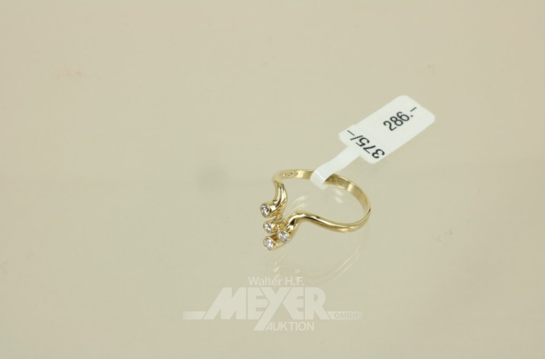 Damenring, 375er GG, ca. 2 g.,