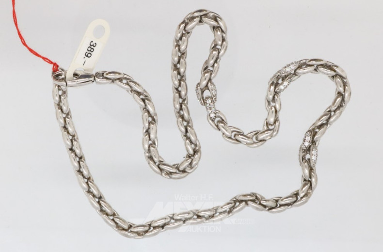 Panzerkette, Silber mit Zirkonia