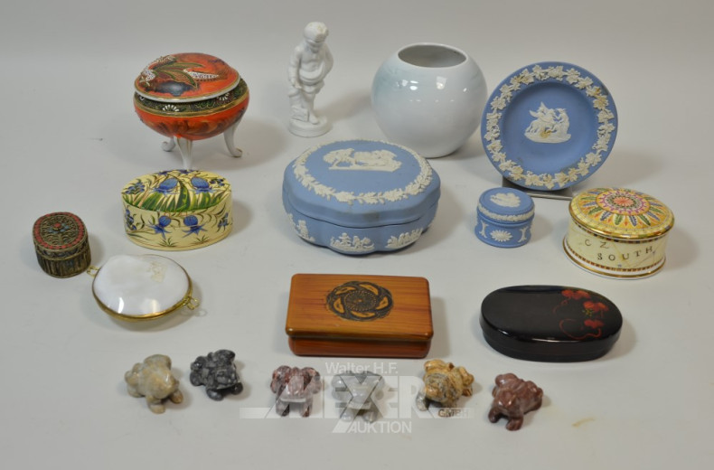 Posten Porz.-Vasen, Holzschatullen etc.,