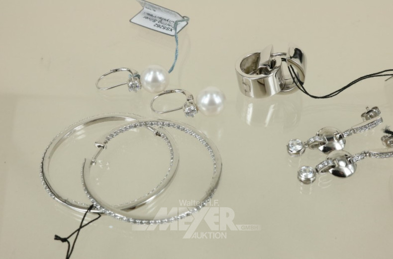 4 Paar Silber-Ohrringe