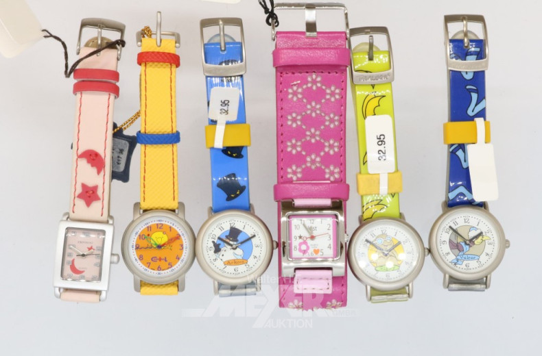 6 Kinderarmbanduhren