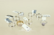 8 Damenringe, Silber
