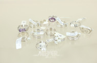 13 Damenringe, Silber
