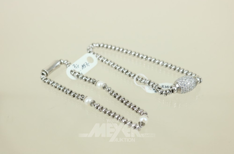 2 Armbänder, Silber, Magnetverschluß