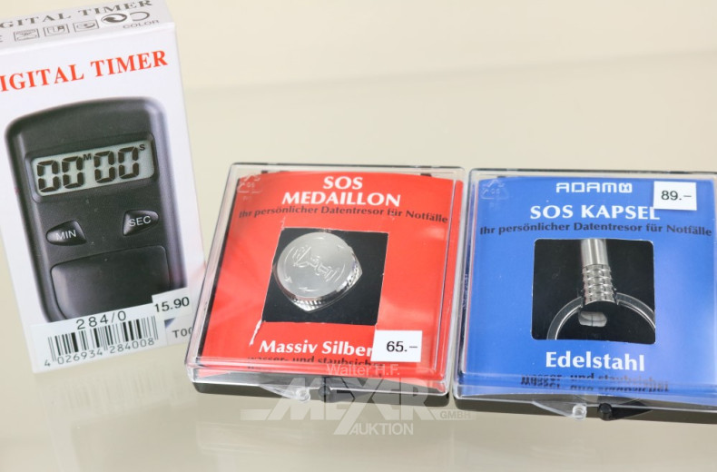 2 SOS Datentresore und 1 Timer