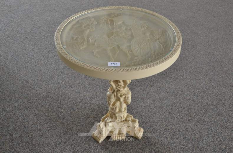 kl. runder Säulentisch, Kunststoff,