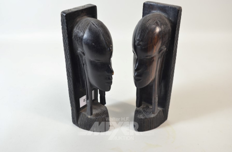 Paar afrik. figürl. Buchstützen