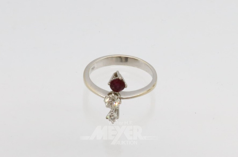 Damenring, 750er WG, besetzt mit