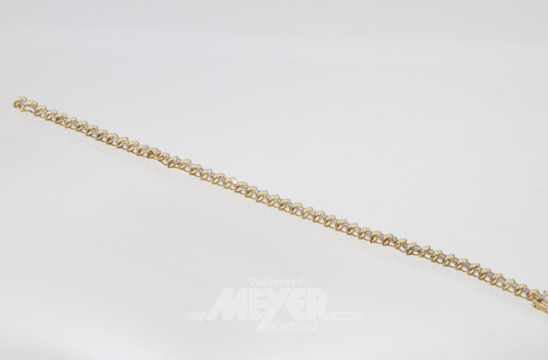 Armband, 585er GG, besetzt mit