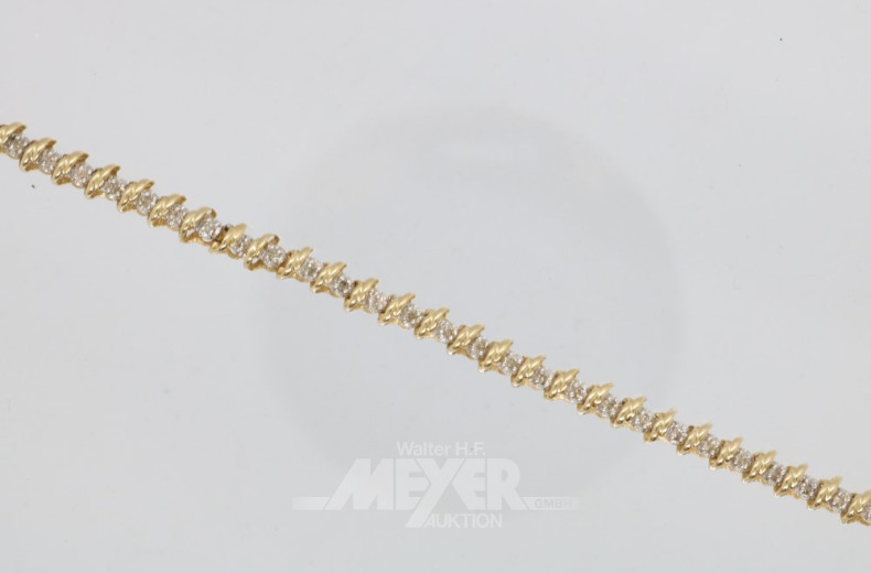 Armband, 585er GG, besetzt mit