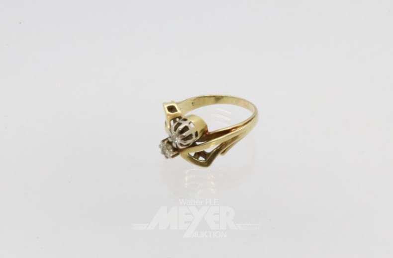 Damenring, 585er GG, besetzt mit