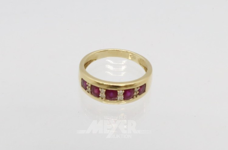 Damenring, 585er GG, ca. 3 g.