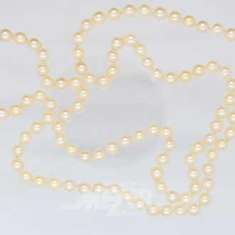 lange Perlenkette mit 585er WG-Schließe