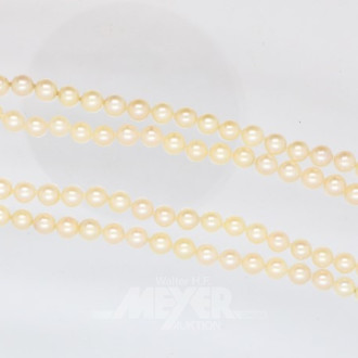 lange Perlenkette mit 585er GG-Kugel-