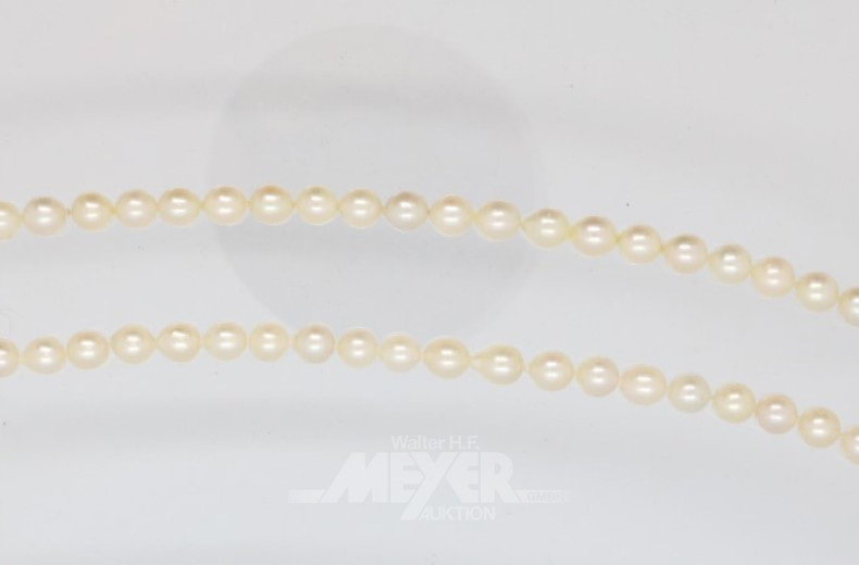 kurze Perlenkette, 585er GG-