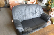 Ledersofa, schwarz, 2-sitzig
