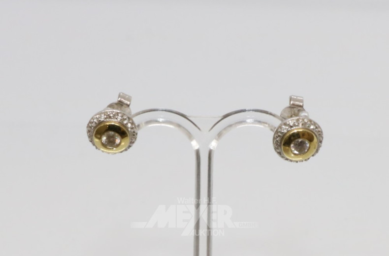 Paar Ohrstecker, 585er WG/GG,