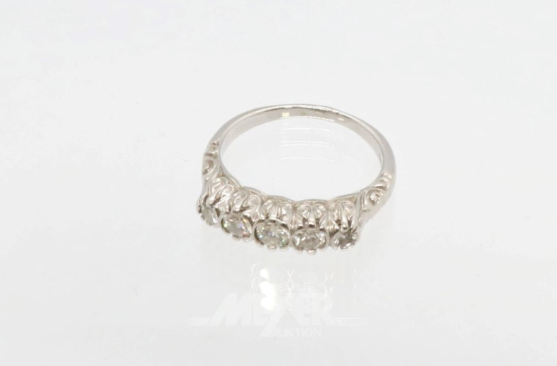 Damenring, 585er WG, ca. 4 g., besetzt