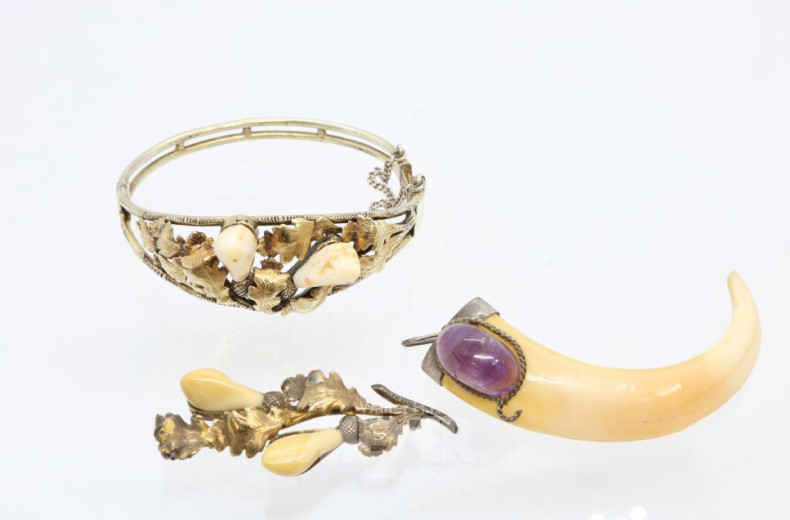 3 Teile Grandel/Horn-Schnmuck