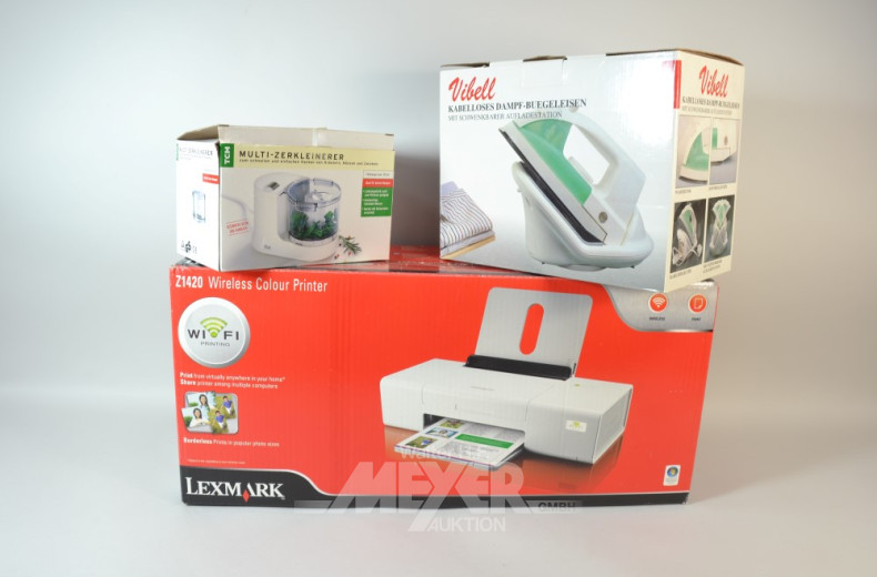 5 Teile Hausrat: Drucker, Reinigungs-