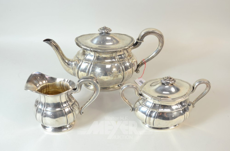 Teeservice, 3-tlg., 800er Silber