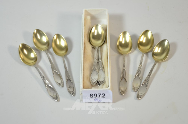 9 kl. Mokkalöffel, 800er Silber,