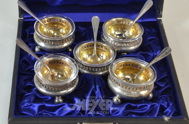 Gewürzmenagen-Set, 5-tlg., 800er Silber