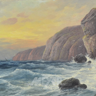 Gemälde ''Felsenküste mit Segelboot''