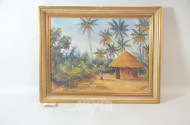 Gemälde ''Hütte vor Palmen''