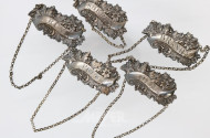 5 versch. Flaschenanhänger, 925er Sterling