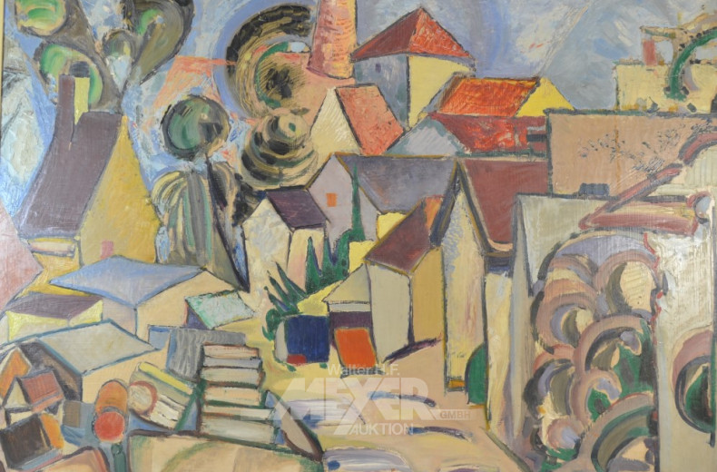 Gemälde ''Südländische Dorfansicht''
