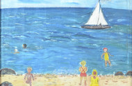 Gemälde ''Kinder am Strand''
