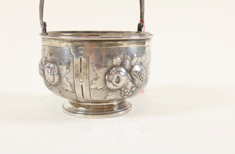 Henkelzuckertopf, 800er Silber