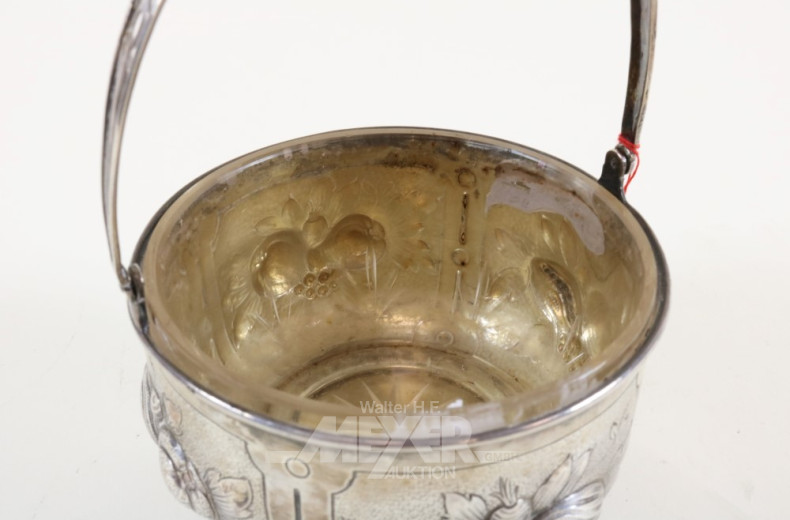 Henkelzuckertopf, 800er Silber