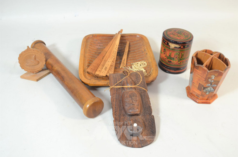 Posten Holzdeko: Schale, Stifthalter,