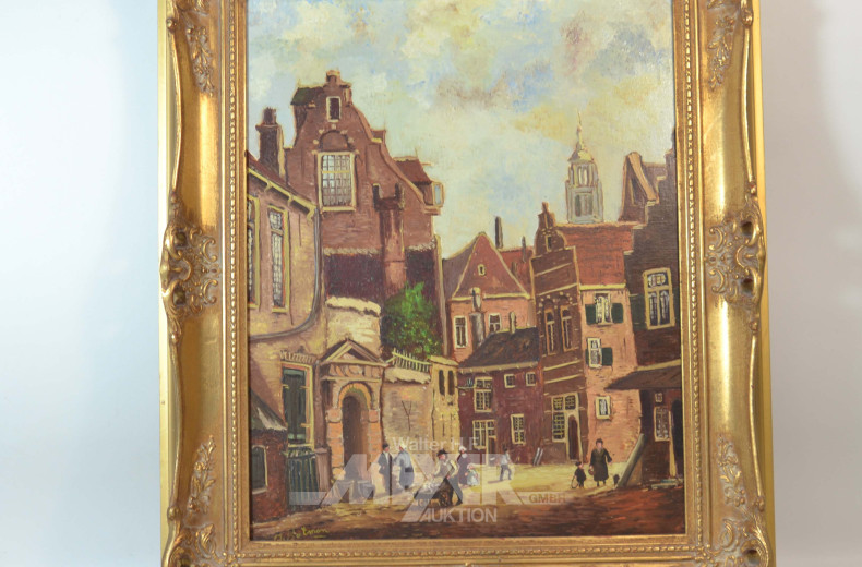 Gemälde ''Straßenansicht mit Staffagen''